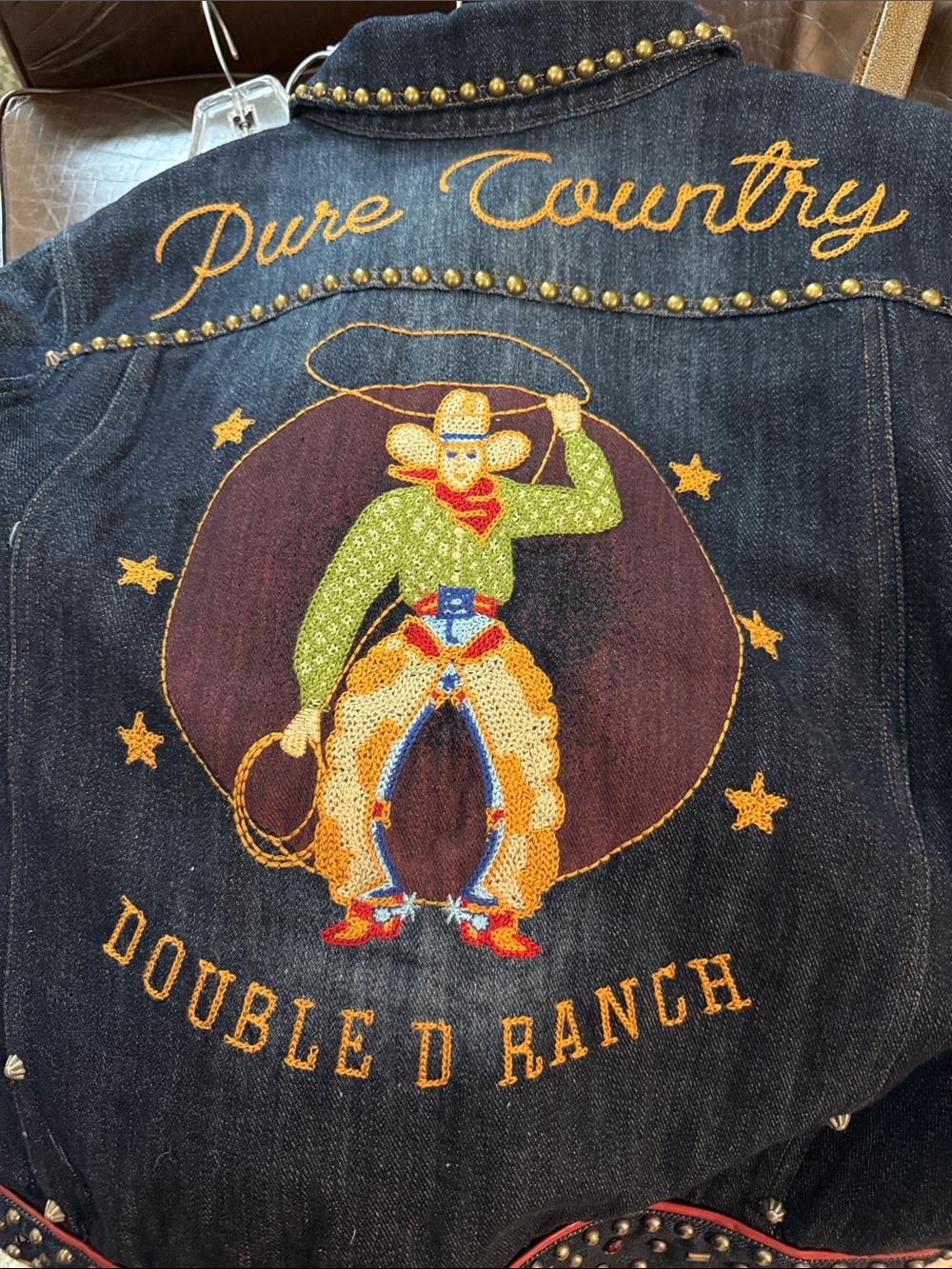 NWT Double D Ranch Dark Blue Embroidered 'Pure Country' Denim Jacket 2X - Picture 2 of 12